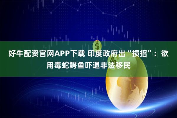 好牛配资官网APP下载 印度政府出“损招”：欲用毒蛇鳄鱼吓退非法移民